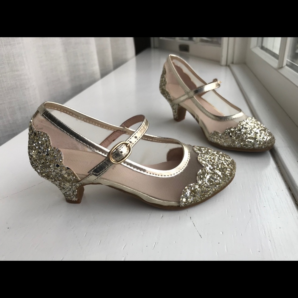 Girls Mesh Glitter KittenHeels 12 ChasingFireflies